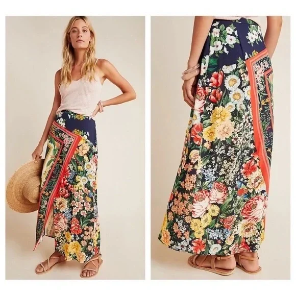 ANTHROPOLOGIE Farm Rio Fiji Midi Skirt - Picture 1 of 16
